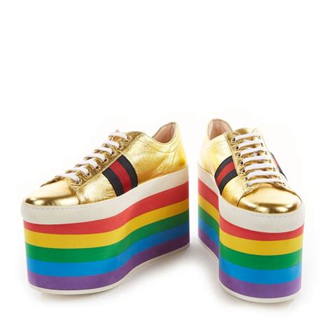 gucci scarpe donna oro arcobaleno|net a porter gucci shoes.